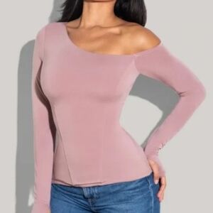 TA3 Shapey Long Sleeve One Shoulder Top - New With Tags